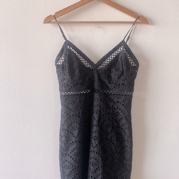 Bardot Sofia Dress in black Eyelet Soaghetti Strap Dress XS - Picture 3 of 12